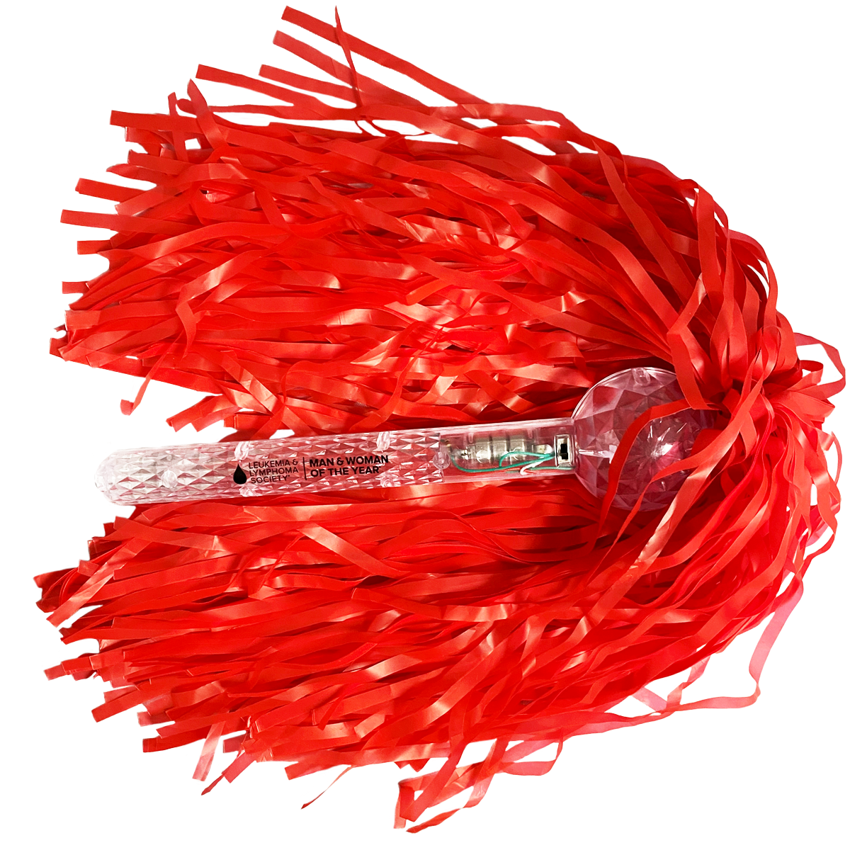 Man & Women of the Year Light Up Red Pom Poms - IN STOCK ITEM